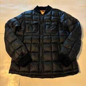 Eddie Bauer Men’s Stratuslite Puffer Quilted Down Snap Jacket Black Size Large